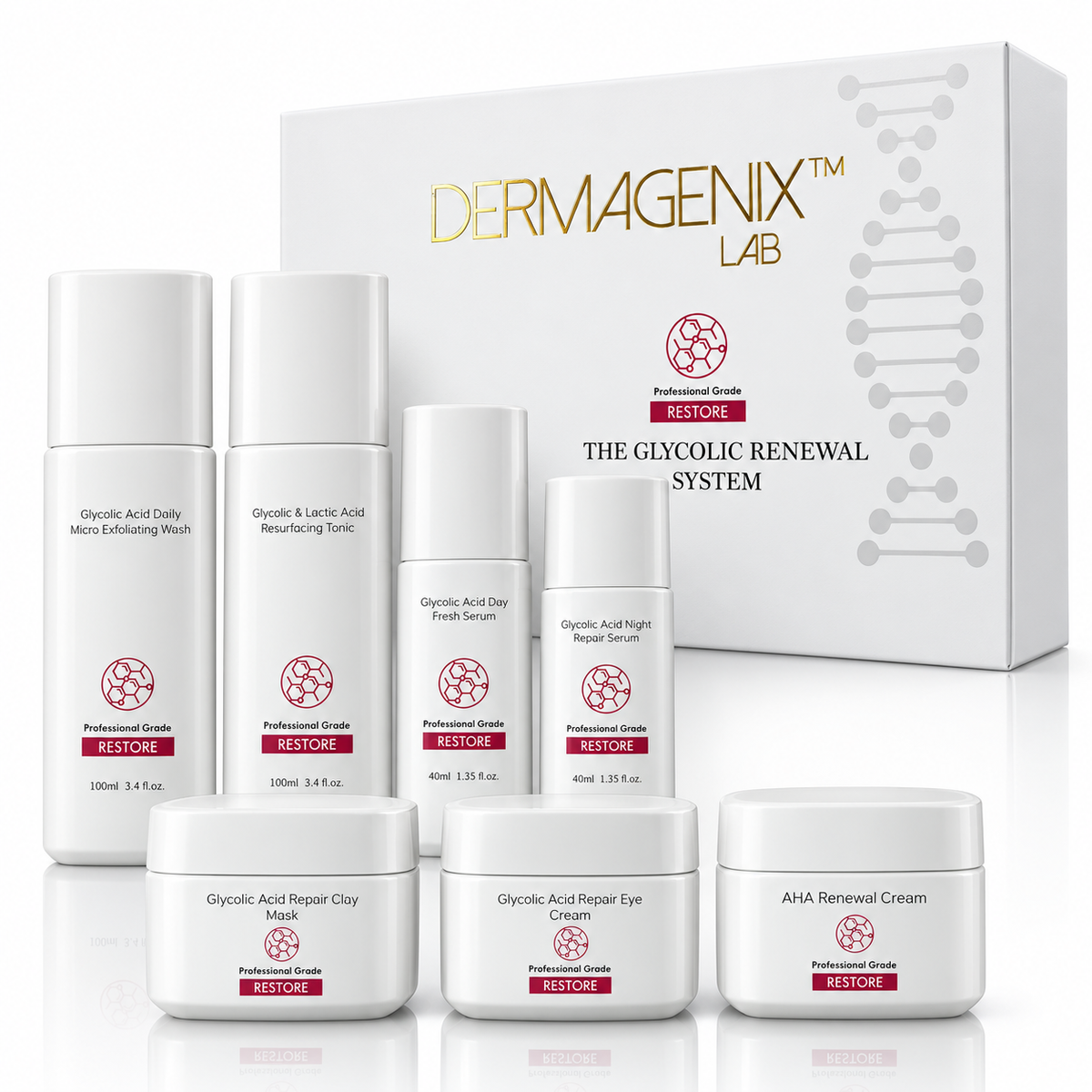The Glycolic Renewal System | 7-Piece Skincare Collection
